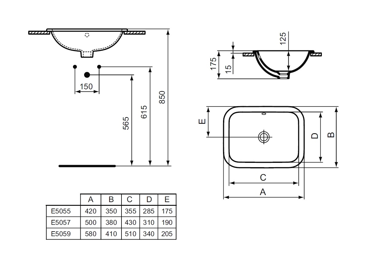 Раковина ideal Standard connect e504901 62 см